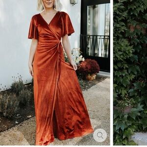 Baltic Born Formal Velvet Maxi Dress, Rust